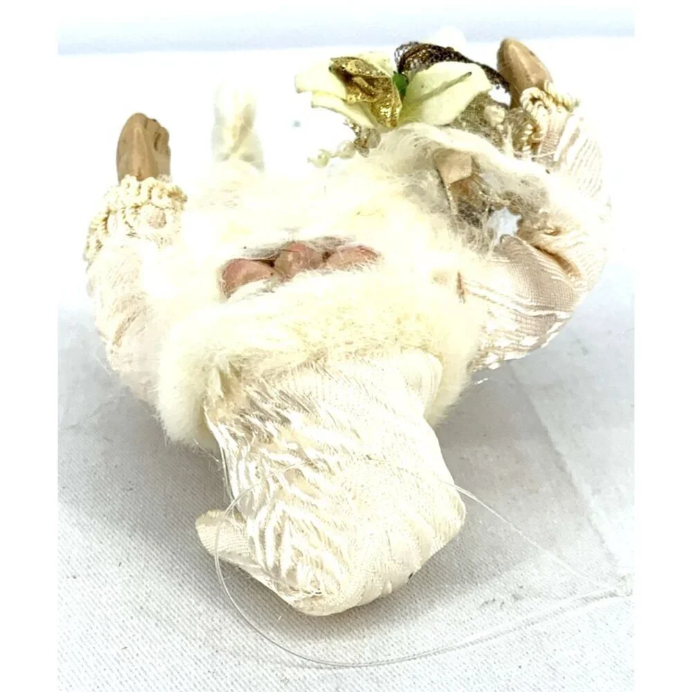 Old World Santa Father Christmas Santa Claus White & Gold Decor 8.5
